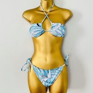 Swirl blue 2 piece swimsuit new